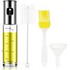 HAMKU Spruzzino Olio per Friggitrice Aria, Olio spray, Spruzzatore Salvagoccia, 100 ml, Spray Nebulizzatore, Oliera in Vetro e Acciaio Inox