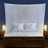 Universal Backpackers Zanzariera per Letto Doppio Bianco - 6 Anelli di Aggancio & No Aperture Laterali - Kit per Sospensione Tettoia Letto & Borsa di Trasporto Inclusa - Forma Rettangolare Decorativa per Casa & Viaggio