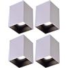 FOOC Faretto da soffitto Moderno 4 Pezzi LED 7 Watt da parete Cubo 70X70mm COB Faretto da incasso 230V per soggiorno Ufficio Cucina Camera, Argento