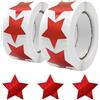 KtbeYTi 1000 Pezzi 25 mm Adesivi a Forma di Stella, Autoadesivi a Forma di Stelline, EtichetteRicompensa Foil, per Artigianato Scrapbooking Carte Buste Scatole Regalo, Rosso