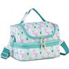 VASCHY Borsa termica per il pranzo per bambini, borsa da pranzo portatile con scomparti separati, riutilizzabile, borsa da pranzo con tracolla regolabile per scuola e picnic, fenicottero, fenicotter,