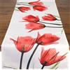 Delindo Lifestyle Runner da tavola con tulipani, rosso, beige, crema, motivo moderno stampato, per la primavera e l'estate, 40 x 140 cm