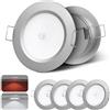 camperxlite 4 Pezzi 76mm Faretti LED da Incasso a Soffitto DC12V Camper, 2.5W Faretto LED Interno Con Luce di Rossa, Dimmerabili 5000K