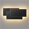 Klighten 36W Applique da Parete Interni Moderno LED 40CM Lampada da Parete Bianco Caldo 3000K Lampada da Muro per Soggiorno, Camera da letto, Corridoio, Scale (Nero)