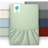 puredown 1PCS Lenzuolo Coprimaterasso in Microfibra Spazzolata, Verde, 160 * 200 * 30cm, Matrimoniale