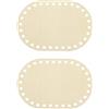 PATIKIL 15cm x 10cm Fondo del Cestino in Legno, 2pz Base Ovale in Legno per Cestino all'Uncinetto Vuota per Fai Da Te Artigianato Intreccio Cesti Creazione Forniture Decorazione Casa