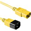 ACT Cavo per dispositivi a freddo, 0,6 m, da C13 a C14, cavo di prolunga IEC maschio a femmina 3 pin, Giallo, 0,3 m, AK5426