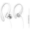 Philips Cuffie con Filo per Fitness e Sport/Microfono, IPX2 Resistenti al Sudore, Supporti L'orecchio Flessibili, Vestibilità Sicura, Telecomando Inline/Auricolari con Filo TAA1105WT/00, Open Ear