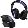 Logitech G522 cuffia con microfono gaming wireless e mouse gaming wireless G502 X PLUS, kit di mouse e cuffie wireless LIGHTSPEED con RGB LIGHTSYNC - compatibile con PC/Windows - Bianco