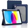 TOPESCT Custodia per iPad (A16) 11a generazione 11 pollici 2025/iPad 10a generazione 10,9 pollici 2022, accensione e spegnimento automatico, forte copertura magnetica antiurto con guscio posteriore