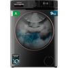 Cecotec Lavatrice Carica Frontale 9kg Bolero Dresscode 9610 Inverter Steel A. 2000W, 1400 Giri/Min, Motore Inverter Plus, 15 Programmi, Ottimizza Livello Acqua e Tempo Lavaggio, Display LED