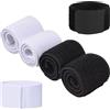 Sxutop 6 Pezzi Fascia per Parastinchi da Calcio Regolabile Traspirante Nastro Fascette Elastiche Portaparastinchi Nere Bianche Elasticità Shin Guard Holder per Adulto Uomo Donna e Bambino