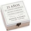 Mopec 8,5 x 4,3 x 8,5 cm W54 Scatola in legno 25 Anniversario di matrimonio, marrone