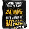 LOGOVISION Batman Be Batman Coperta super morbida al tatto setoso - 152 x 127 cm