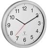 TFA Dostmann XL 60.3545.02 - Orologio radiocontrollato analogico, facile da leggere, ideale per ufficio/ingresso, colore bianco argento, lunghezza 400 x larghezza 50 x altezza 400 mm