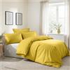 Nuit Des Rêves Set copripiumino matrimoniale Premium Ranforce (200 x 200 cm), giallo scuro, 100% cotone, 117 g/m², include 2 federe (80 x 80 cm), morbido e resistente
