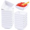 TYSM-CC Set di 12 Ciotole Portasalsa Quadrate 7,5x7,5x3 cm - Ciotoline Multiuso per Sushi, Aperitivi, Snack e Salse di Soia - Design Impilabile Antigoccia - Ideali per Frutta, Spezie, Patatine e Contorni