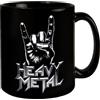 speecheese Tazza da caffè nera con segno rock a mano - Heavy Metal Tazza con scritta Rock On Devil Horns per veri appassionati di metallo Heavy Metal