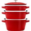 Staub Stackable Set 3-pz., di pentole Stackable, ciliegia