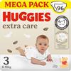 Huggies Extra Care Pannolini, Taglia 3 (4-9 Kg), Ultra assorbente, Confezione da 96 Pannolini