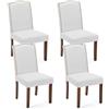 DUMOS Set di 4 sedie da sala da pranzo, eleganti e moderne, in pelle PU, imbottite, adatte per cucina, soggiorno, camera da letto (grigio)