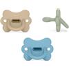 Suavinex, confezione da 3 ciucci in silicone, per bambini 6/18 mesi, con tettina Simmetrica Sx Pro, super morbida e flessibile, ideale per dormire, rispetta lo sviluppo orale, blu, verde, beige