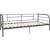 Tidyard Struttura Telaio Divano Letto 2 Posti in Metallo Grigio con Doghe 90x200 cm