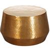 FineBuy Tavolino Salotto Metallo 60x36x60 cm Tavolino da Esterno Oro Martellato | Tavolo da Soggiorno Rotondo | Design Tavolino Moderno