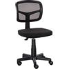 Vinsetto Sedia da Ufficio Ergonomica in Rete, Sedia per Scrivania Senza Braccioli Regolabile in Altezza, Seduta Girevole e Rotelle, Nero