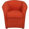 Totò Piccinni POLTRONA a POZZETTO design | Alta QUALITA' | Made in Italy (Tessuto Arancione)