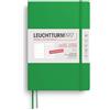 LEUCHTTURM1917 372624 Agenda settimanale e taccuino medio (A5) 2026, 18 mesi 07.2025-12.2026, copertina morbida, Spring Leaf, tedesco