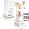 KidsWoodyStar Kids Woody Star® Torre montessoriana bambini da 1 anno [360° ANTI-RIBALTA] Torre di apprendimento montessori | Sgabello bambini | Learning tower | 3 altezze regolabili | Bianco Legno