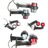 Web Truck 2 luci di posizione a LED in gomma, 12 V, 24 V, con stile Old School Style, colore grafite, per auto, camion, roulotte, auto, colore rosso e bianco