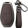 KUNIO Keyless custodia per chiave per Leapmotor T03 S01 C11 per Leap Motor, protezione chiave in lega di zinco, custodia per portachiavi, 4 tasti, marrone