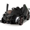 GYMAX Auto Elettrica Lamborghini, Macchina Giocattolo a Trazione Integrale con Telecomando, Luci LED, Funzione USB & MP3 & Dondolo, Veicolo per Bambini 3-8 Anni, Velocità 3-6 KM/H (Nero)