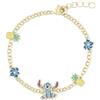 Disney Stitch Girls - Bracciale con catena regolabile placcato oro con ciondolo di piña e fiore