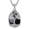 EUDORA Harmony Ball Albero della Vita Collana Ossidiano per Donne Rame Placcato in Argento, Dea Madre di Ciondolo di Cristallo Gioielli di Yoga Doni di Meditazione per Madri Mamma Moglie, 20 +2