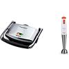 Ariete 1911 Toast & Grill Slim & 881 Pimmy 200 - Frullatore ad immersione, 200 watt, Gambo staccabile in acciaio inox, Bianco/Arancio e Acciaio Inox