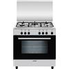 GLEM GAS A855EI CUCINA 80X50 5 FUOCHI A GAS FORNO ELETTRICO CLASSE A INOX