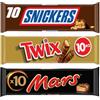 CAIYA Mix Mars, Snickers, Twix Barrette di Cioccolato Maxi Formato Stecca con 10 Confezioni da 50g [3 Confezioni]
