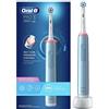 Oral-B Pro 3-3000 Spazzolino Elettrico 3 Modalità di spazzolamento, Sensore di Pressione, 1 Testina, Batteria Litio, Idea Regalo, Blue