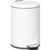 HOMCOM Bidone Immondizia a Pedale da 20L con Coperchio a Chiusura Morbida, in Metallo e PP, 36x30x44.5 cm, Crema