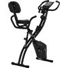 HOMCOM Cyclette Pieghevole 2 in 1, Resistenza Magnetica Regolabile 8 Livelli, Bici da Fitness con Sensore di Frequenza Cardiaca, Nero|Aosom