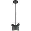 RUTXE Lampada a sospensione a forma di topo simpatico cartone animato Lampadario Fitting Fun Camera da letto per bambini E27 Lampada da soffitto Paralume in ferro battuto Lampade a sospensione (Black)