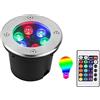 AMDHZ Faretti Esterno Led Colorati Incasso RGB Faretto Subacquei IP68 Impermeabile 12V 24V Luci Incasso Pavimento Telecomando Per Vialetto Luci da Giardino All'aperto Sott'acqua ( Color : 12V , Size : 3W )