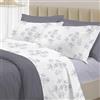 PENSIERI DELICATI Completo Letto Matrimoniale 100% Cotone, Completo 250x300 Comprensivo di Lenzuolo Sotto, Lenzuolo Sopra e 1 Federa a due Volant, Made in Italy, Fantasia Primavera Grigio