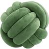 Generic Cuscino a sfera di nodo, cuscino per palla annodata, cuscino per divano in morbido peluche, cuscino a fiocco intrecciato a mano, cuscino decorativo per divano, letto, 20 x 20 cm (Verde Scuro)