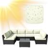 SYLC Impermeabile Federe Per Cuscino Divano Copricuscini Per Giardino Rattan Per Esterni E Patio, Coperte Del Cuscino Con Cerniera Per L/angolo (1 pz 50×45×10 cm,Ivory)