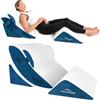 MKS Set di 4 cuscini ergonomici a cuneo, design multifunzione 12 in 1, con rivestimento rimovibile e lavabile per dormire e leggere