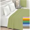 Home Tresor - Lenzuolo Sopra Piano 100% Cotone Misura 180x300 cm Certificato Oeko-Tex Lenzuola Letto Fresco e Traspirante Senza Elastico Mon Ami - Piazza e Mezza, Verde